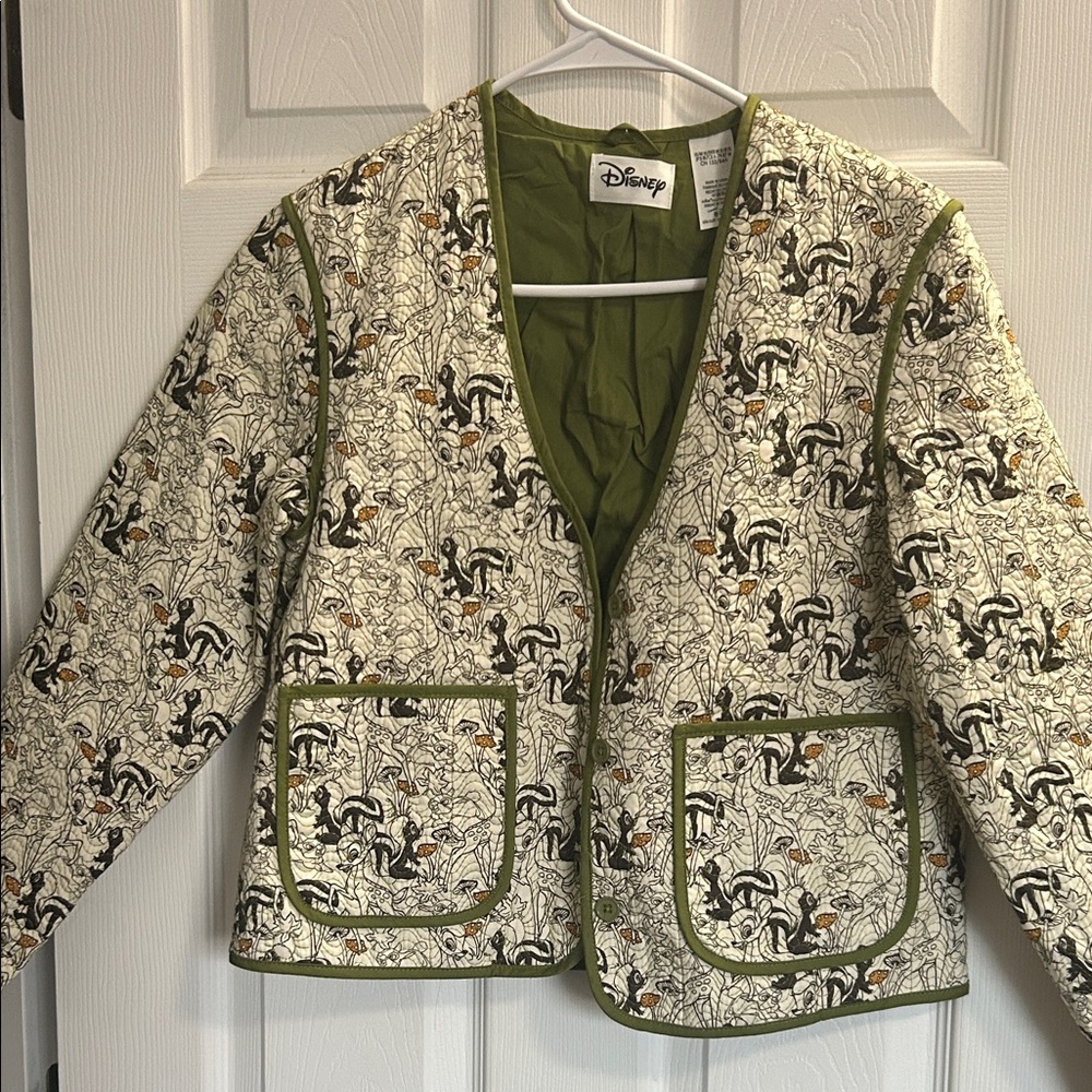 Disney Floral Jacket with Olive Accents